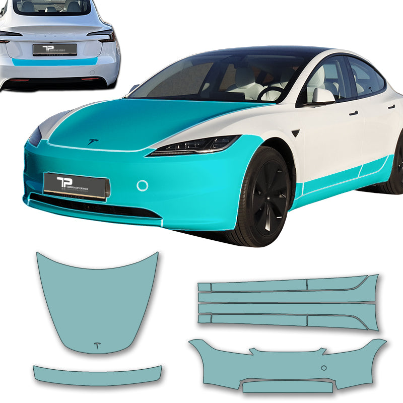 Model 3 “Highland” Ultimate Kit – Großes Lackschutzfolienset für alle exponierten Bauteile - Tesla-Protect