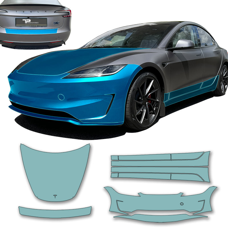 Model 3 “Highland” Ultimate Kit – Großes Lackschutzfolienset für alle exponierten Bauteile - Tesla-Protect